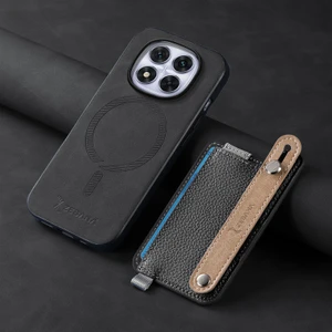 Xiaomi Poco X7 Uyumlu Kılıf Zebana 2in1 Kartlıklı Best Deri Kılıf Siyah