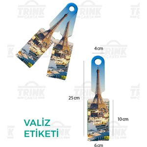 TRİNK ÇANTA Desenli Silikon Valiz ve Bavul  Bagaj   Isimlikli Etiket  * 2 Adet *