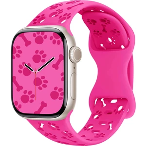 Apple Watch 44/45/46/49mm Kordon Kabartmalı Gonca Kiraz Silikon Kordon 2/3/4/5/6/se/7/8/9/10/11/ultra