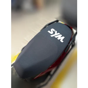 Sym Fıddle Siyah Kumaş Motosiklet Sele Kılıfı Logolu Penye Sele Koltuk Kılıfı-S