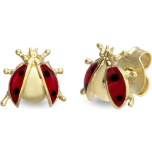 Harem Altın 14 Ayar Altın Uğur Böceği Küpe KP034