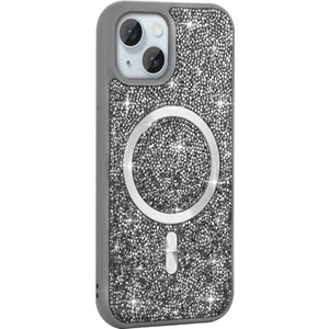 Apple iPhone 15 Kılıf Pırlanta Tasarımlı Kablosuz Şarj Özellikli Mozaik Silikon Kapak