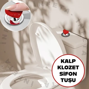 Klozet Basma Buton Düğmesi Kulp, Kalp Klozet Kapağı Kulbu Şifon Tuşu