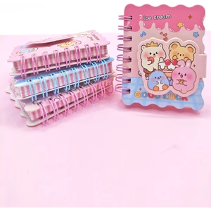 Sevimli Hayvanlar Cırtlı Cep Boy Mini Not Defteri (7x8 Cm) - Pasta