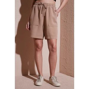 Fashion Friends Keten Karışımlı Comfort Fit Lastikli Kısa Short Bayan Short 25Y0606K1