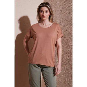 Fashion Friends Streç Regular Fit Yuvarlak Yaka Bluz Bayan Bluz 25Y0194K1