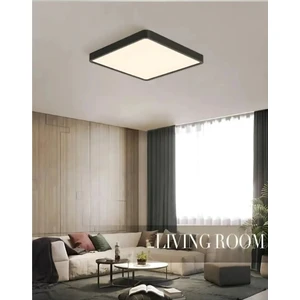 30 x 30 24W Büyük Boy Siyah Kasa LED Panel Avize Armatür Salon Banyo, Balkon, Tuvalet ve Wc Lambası