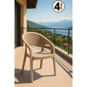 Garden Bahçe Balkon Mutfak Sandalyesi Cappucino