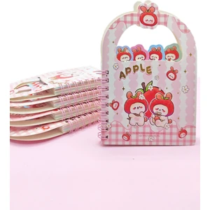 Apple Elma Tavşan Ayraçlı A6 Not Defteri (10X15 Cm) - Tatlı Tavşanlar