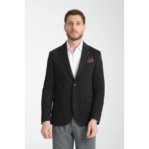 Baselna Erkek Kahve Esneyen Likralı Kumaşlı Tam Astarlı Slim Fit Mono Yaka Dar Kesim  Blazer Ceket