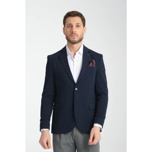 Baselna Erkek Kahve Esneyen Likralı Kumaşlı Tam Astarlı Slim Fit Mono Yaka Dar Kesim  Blazer Ceket