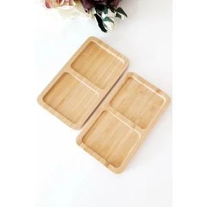 Bambu 2 Bölmeli Yağdanlık Altlığı Yağdanlık Altı Standı Sosluk Altlığı