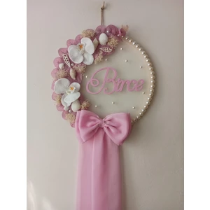 Moshi Design Pempe Kurdele_ Beyaz Orkide Bebek Odası Kapı Süsü