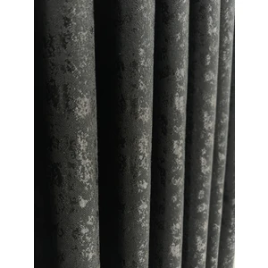 Erdoğanlar Koza Duman Desen Siyah Jakarlı Fon Perde 1/2,5 Orta Sık Pile