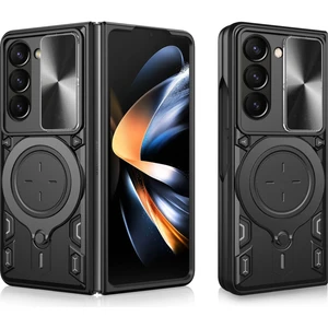 MMP Shop Samsung Galaxy Z Fold 6 Uyumlu Kamera Koruma 360 Dönebilen Magsafe Halka Stand Özellikli Tank Kılıf