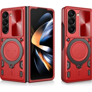 MMP Shop Samsung Galaxy Z Fold 6 Uyumlu Kamera Koruma 360 Dönebilen Magsafe Halka Stand Özellikli Tank Kılıf