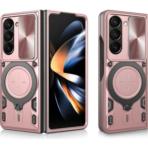 MMP Shop Samsung Galaxy Z Fold 6 Uyumlu Kamera Koruma 360 Dönebilen Magsafe Halka Stand Özellikli Tank Kılıf