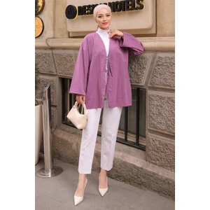 Gül Kurusu Ön Bağlamalı Kimono