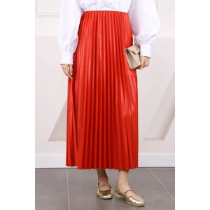 İmaj Butik Nar Çiçeği Bel Lastikli Piliseli Etek