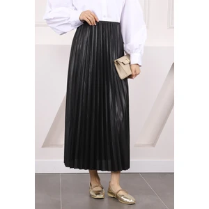 İmaj Butik Siyah Bel Lastikli Piliseli Etek