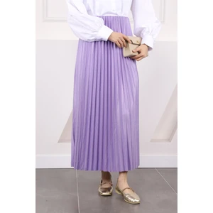 İmaj Butik Lila Bel Lastikli Piliseli Etek