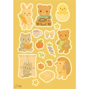 Pazar Sabahı Masalları Sticker Seti - 4 Sayfa - Tatlı Kahvaltı Çıkartmaları