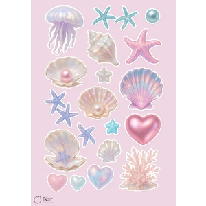 Okyanus Fısıltıları Sticker Seti - Okyanus Temalı Çıkartmalar - 3 Sayfa