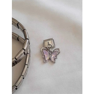 Çelik Kelebekli Italyan Charm