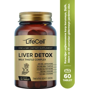 Life Cell Liver Detox  GlutatyonDevedikeni ve Enginar Içeren Takviye Edici Gıda 60 Tablet