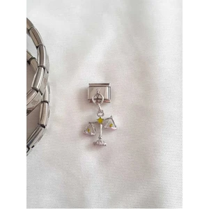 Çelik Terazi Figürlü Italyan Charm