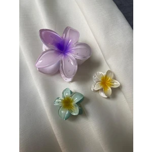 Lotus Toka 3 Lü Set Şık Renk ve Model Mor-Sarı-Su Yeşili Mandal Toka Yaz sıcaklarında şık kurtarıcı toka seti 