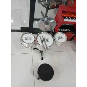 3 Lü Tabureli Drum Bateri Seti /3 Bateri Yanyana Ölçüldüğünde 53 cm