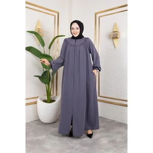 Nevayla Moda Ön ve Arka Robalı Ferace - Siyah / F0142