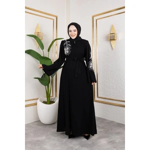 Nevayla Moda Inci Detaylı Ferace - Antrasit / F0141