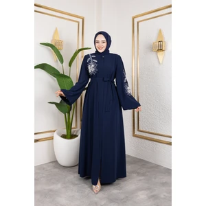 Nevayla Moda Inci Detaylı Ferace - Antrasit / F0141