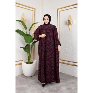 Nevayla Moda Robalı Desenli Viskon Elbise - Gri / E0126