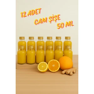 12 Adet Şeffaf Cam Shot Şişesi Sızdırmaz Gold Metal Kapaklı Hediyelik Koku Süs Çok Amaçlı Şişe 50ML