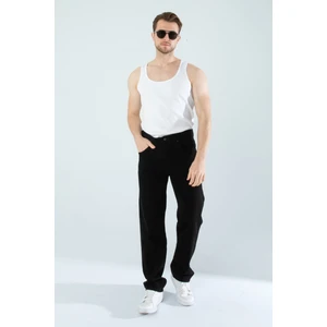 Erkek Rahat Kalıp Baggy Fit Siyah Jeans Kot Pantolon