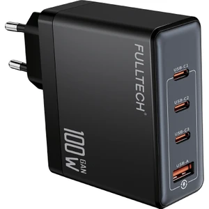 FC24 100W Gan Hızlı Şarj Adaptörü | 3x Usb-C + 1x Usb-A Çoklu Port | Laptop & Telefon Uyumlu | Pd Power Delivery