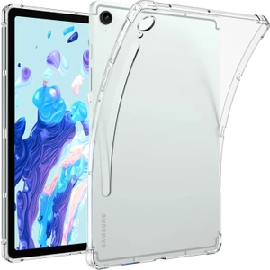M.TK Moveteck Samsung Galaxy Tab S9 Fe/S10 Fe/ S10 Lite 10.9 Tablet Uyumlu Kılıf Darbe Önleyici Kebarlı Anti Shock Şeffaf Silikon Kapak Slim Sm-X510 X520 X400