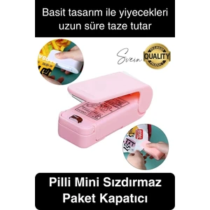 Pilli Pratik Mini Sızdırmaz Isıtmalı Poşet Ambalaj Ağzı Kapatma Makinesi Yapıştırma Taşınabilir