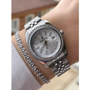 Daniel Klein Gümüş Renk Kadın Kol Saati ve Hediye Bileklik