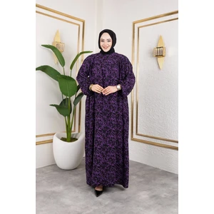 Nevayla Moda Robalı Desenli Viskon Elbise - Gri / E0126