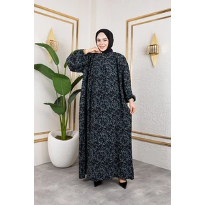 Nevayla Moda Robalı Desenli Viskon Elbise - Gri / E0126