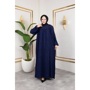 Nevayla Moda Robalı Desenli Viskon Elbise - Gri / E0126