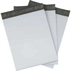 Orta Boy 100 Adet, 30X38-5 cm Cepli Plastik Kargo Poşeti Dayanıklı Su Geçirmez Gri Renk
