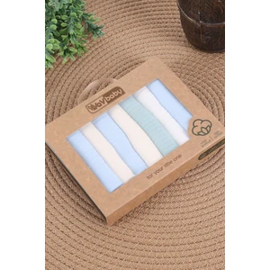 Vav Baby Vavbaby 7’li Bebek Ağız Mendili Seti –  Pamuk, Yumuşak ve Emici Mavi