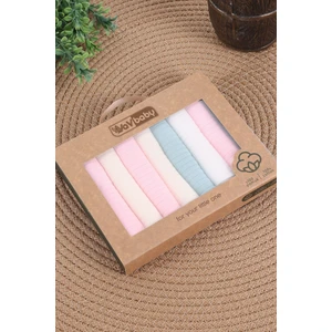 Vav Baby Vavbaby 7’li Bebek Ağız Mendili Seti –  Pamuk, Yumuşak ve Emici Pembe