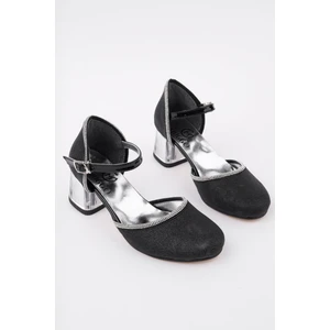 Blossom Bilekten Bağlamalı Simli Işıklı Kız Çocuk Kısa Topuklu Ayakkabı