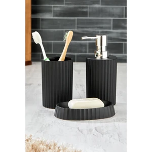 Este 3 Parça Yuvarlak Lavabo Banyo Seti -  Sıvı Sabunluk Katı Sabunluk Diş Fırçası